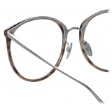 Linda Farrow - Kings Oversized Optical Glasses in Grey Horn - LFL747C38OPT - Linda Farrow Eyewear