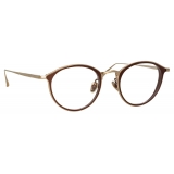 Linda Farrow - Luis Oval Optical Glasses in Light Gold and Brown - Linda Farrow Eyewear