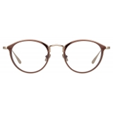 Linda Farrow - Luis Oval Optical Glasses in Light Gold and Brown - Linda Farrow Eyewear