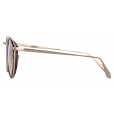 Linda Farrow - Luis Oval Optical Glasses in Light Gold and Brown - Linda Farrow Eyewear