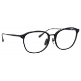 Linda Farrow - Occhiali da Vista Park D-Frame in Nero e Nichel Opaco - LFL1483C2OPT - Linda Farrow Eyewear