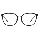 Linda Farrow - Park D-Frame Optical Glasses in Black and Matt Nickel - LFL1483C2OPT - Linda Farrow