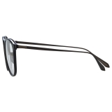 Linda Farrow - Park D-Frame Optical Glasses in Black and Matt Nickel - LFL1483C2OPT - Linda Farrow