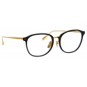 Linda Farrow - Park D-Frame Optical Glasses in Black and Yellow Gold - LFL1483C1OPT - Linda Farrow