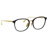 Linda Farrow - Occhiali da Vista Park D-Frame in Nero e Oro Giallo - LFL1483C1OPT - Linda Farrow Eyewear