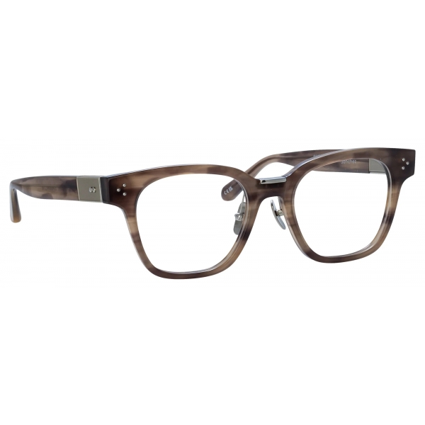 Linda Farrow - Occhiali da Vista Sanchez D-Frame in Corno Grigio - LFL1481C3OPT - Linda Farrow Eyewear