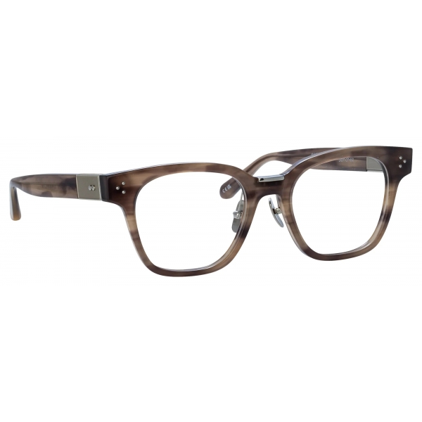 Linda Farrow - Sanchez D-Frame Optical Glasses in Grey Horn (Asian Fit) - LFL1481AC3OPT - Linda Farrow