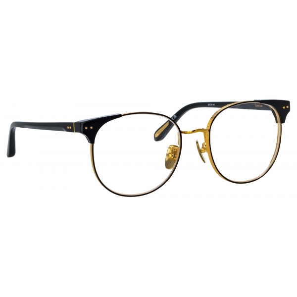 Linda Farrow - Spence Oval Optical Glasses in Black and Yellow Gold - LFL1507C1OPT - Linda Farrow