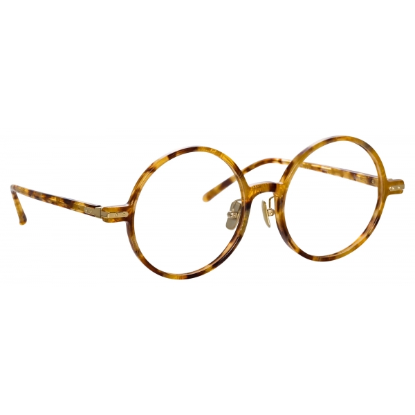 Linda Farrow - Occhiali da Vista Spire Rotondi in Tabacco Tartaruga (Asian Fit) - Linda Farrow Eyewear