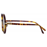 Linda Farrow - Occhiali da Vista Spire Rotondi in Tartaruga (Asian Fit) - Linda Farrow Eyewear