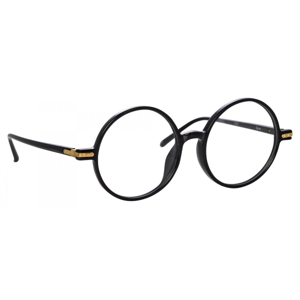 Linda Farrow - Spire Round Optical Glasses in Black - Linda Farrow Eyewear