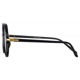 Linda Farrow - Occhiali da Vista Spire Rotondi in Nero - Linda Farrow Eyewear