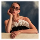 Linda Farrow - Occhiali da Vista Spire Rotondi in Nero - Linda Farrow Eyewear