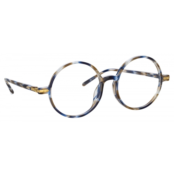 Linda Farrow - Occhiali da Vista Spire Rotondi in Tartaruga Blu - Linda Farrow Eyewear