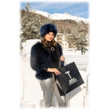 Miriam Tirinzoni - Blue Feather Fur - Midnight - Jacket - Luxury Exclusive Collection