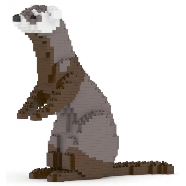 Jekca - Ferret 01 - Big - Lego - Scultura - Costruzione - 4D - Animali di Mattoncini - Toys