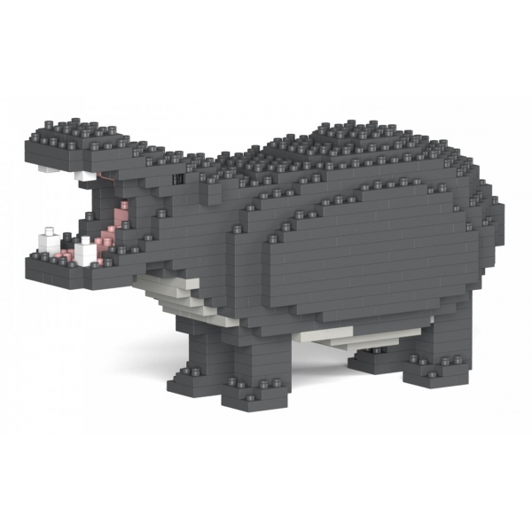 Jekca - Hippo 01 - Big - Lego - Scultura - Costruzione - 4D - Animali di Mattoncini - Toys