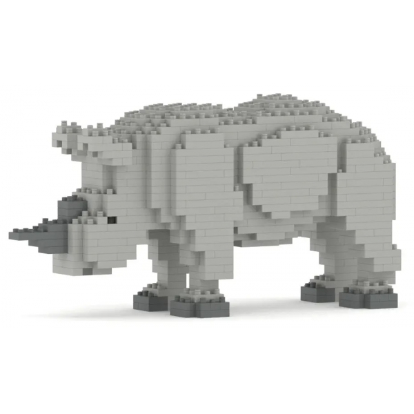 Jekca - Rhino 01 - Big - Lego - Sculpture - Construction - 4D - Brick Animals - Toys