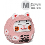 Jekca - Daruma Maneki Neko 01-M01 - Big - Lego - Sculpture - Construction - 4D - Brick Animals - Toys