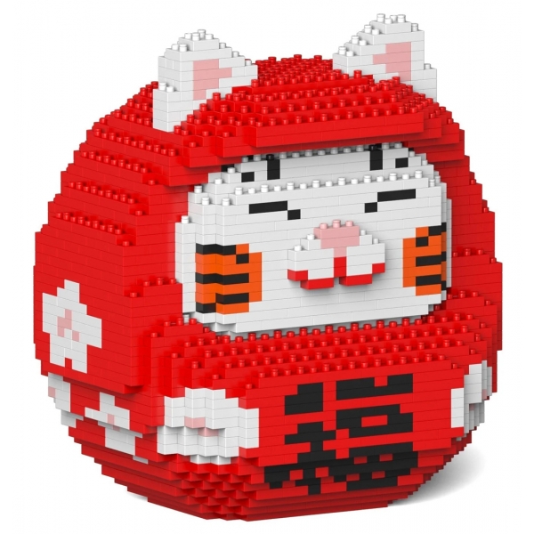 Jekca - Daruma Maneki Neko 01-M02 - Big - Lego - Sculpture - Construction - 4D - Brick Animals - Toys