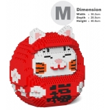 Jekca - Daruma Maneki Neko 01-M02 - Big - Lego - Sculpture - Construction - 4D - Brick Animals - Toys