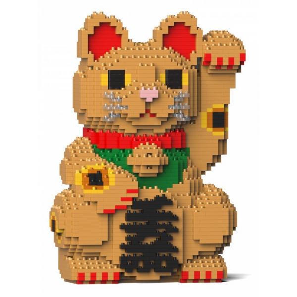 Jekca - Maneki Neko 01-M02 - Big - Lego - Sculpture - Construction - 4D - Brick Animals - Toys