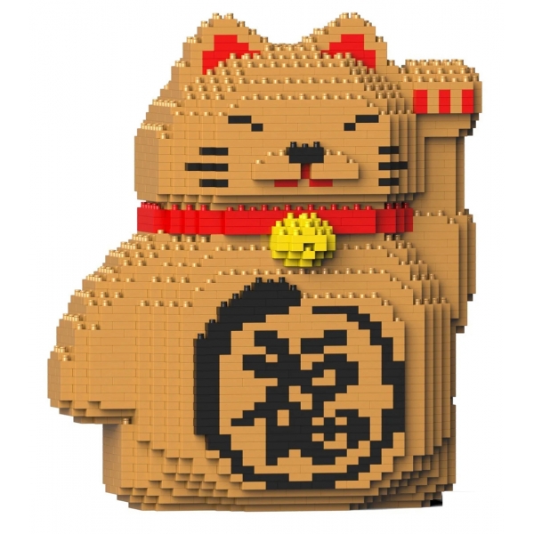 Jekca - Maneki Neko 02-M02 - Big - Lego - Sculpture - Construction - 4D - Brick Animals - Toys