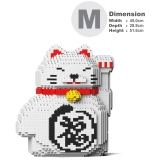 Jekca - Maneki Neko 02-M01 - Big - Lego - Sculpture - Construction - 4D - Brick Animals - Toys