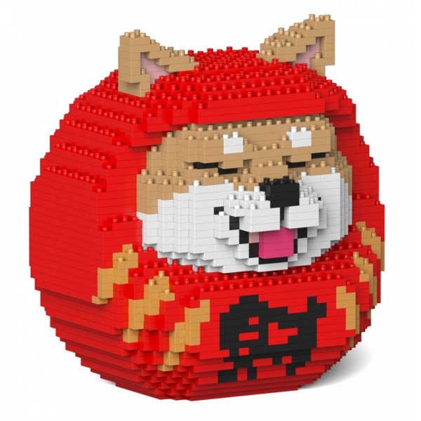 Jekca - Shiba Daruma Doll 01-M01 - Big - Lego - Sculpture - Construction - 4D - Brick Animals - Toys