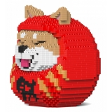 Jekca - Shiba Daruma Doll 01-M01 - Big - Lego - Sculpture - Construction - 4D - Brick Animals - Toys