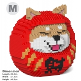 Jekca - Shiba Daruma Doll 01-M01 - Big - Lego - Sculpture - Construction - 4D - Brick Animals - Toys