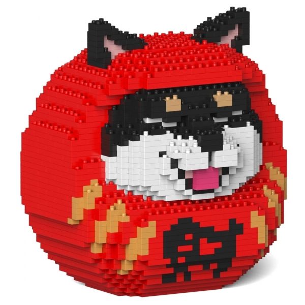 Jekca - Shiba Daruma Doll 01-M03 - Big - Lego - Scultura - Costruzione - 4D - Animali di Mattoncini - Toys