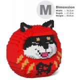 Jekca - Shiba Daruma Doll 01-M03 - Big - Lego - Sculpture - Construction - 4D - Brick Animals - Toys