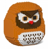 Jekca - Owl Daruma Doll 01 - Big - Lego - Sculpture - Construction - 4D - Brick Animals - Toys