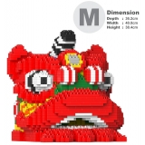 Jekca - Lion Dance Head 01 - Big - Lego - Sculpture - Construction - 4D - Brick Animals - Toys