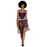 Miriam Tirinzoni - Purple Pareo Bikini with Feather Skirt - Skirt - Luxury Exclusive Collection