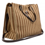 Miriam Tirinzoni - Jacquard Fabric Bag - Brown - Bag - Luxury Exclusive Collection