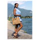 Miriam Tirinzoni - Jacquard Fabric Bag - Brown - Bag - Luxury Exclusive Collection