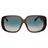 Linda Farrow - Astrid Oversized Sunglasses in Brown and Aqua - LFL1529C4SUN - Linda Farrow Eyewear