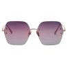 Linda Farrow - Carina Oversized Sunglasses in Light Gold and Purple - LFL1395C3SUN - Linda Farrow