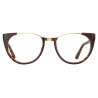 Linda Farrow - Occhiali da Vista Iris Ovale in Tartaruga Scuro - LFL136C61OPT - Linda Farrow Eyewear