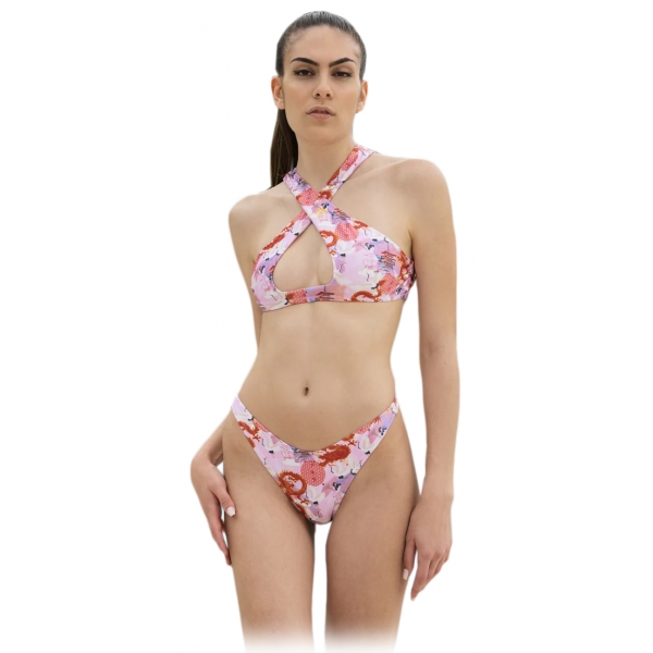 Grace - Grazia di Miceli - "Kyoto" Crossover Bikini with Itsukushima Print - Luxury Collection - Made in Italy - High Quality