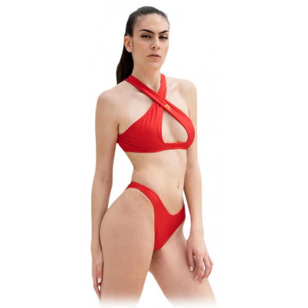 Grace - Grazia di Miceli - Crossover Bikini Red "Kyoto" - Luxury Collection - Made in Italy - High Quality