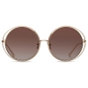 Linda Farrow - Selene Round Sunglasses in Gradient Mocha - LFL1456C2SUN - Linda Farrow Eyewear