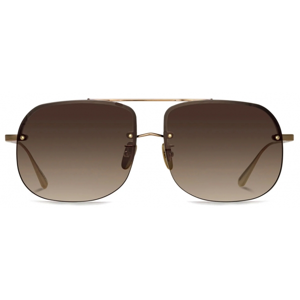 Linda Farrow - Seren Aviator Sunglasses in Light Gold - LFL1539C1SUN - Linda Farrow Eyewear