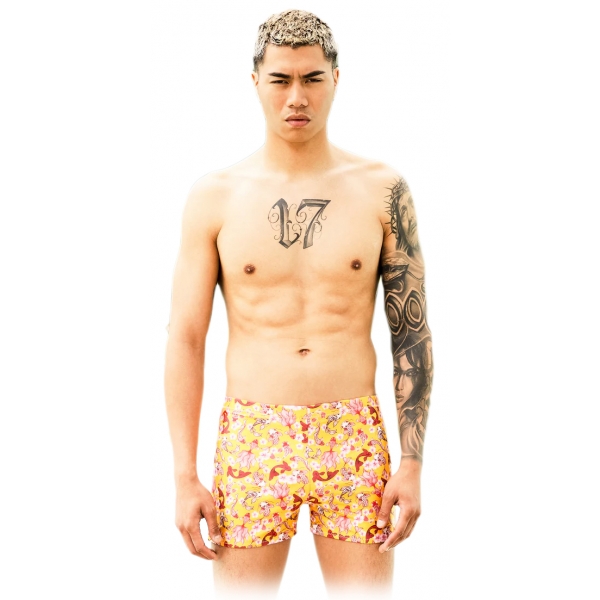 Grace - Grazia di Miceli - "Kanazawa" Men's Boxer with Sensoji Print - Luxury Collection - Made in Italy - High Quality