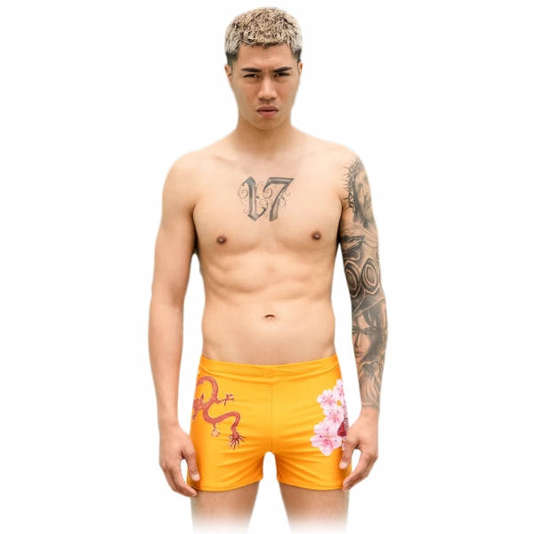 Grace - Grazia di Miceli - Itsukushima "Kanazawa" Print Embroidered Boxer - Luxury Collection - Made in Italy - High Quality