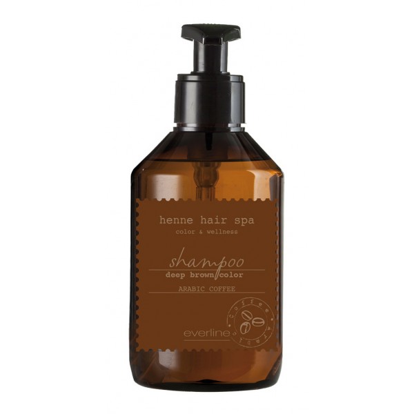 Everline - Hair Solution - Color Shampoo - Deep Brown - Arabic Coffee - Henne Hair Spa Shampoo - Trattamenti Professionali