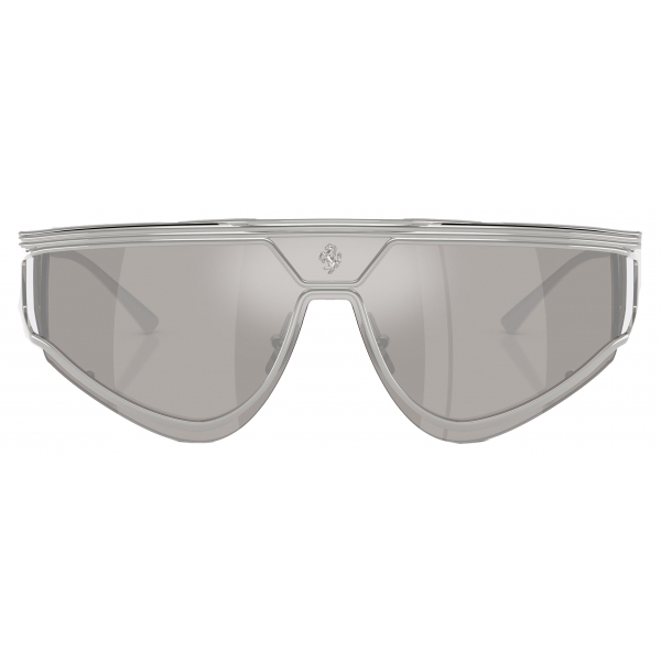 Ferrari - Ferrari Limited Edition Shield Sunglasses in Satin Metal with Silver Mirror Lens - Sunglasses - Ferrari