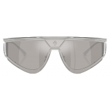 Ferrari - Ferrari Limited Edition Shield Sunglasses in Satin Metal with Silver Mirror Lens - Sunglasses - Ferrari